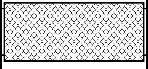 Chain link fence. Metal Wire Fence. Wire grid construction
