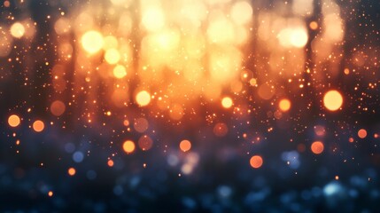 Abstract Golden Bokeh Background with Sparkles and Light Effect Illustration