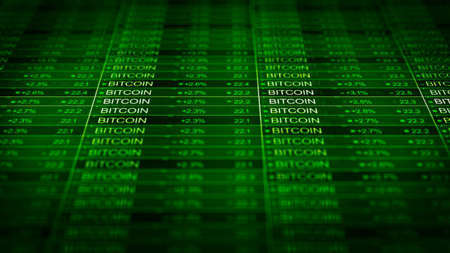 Bitcoin Stock Market Investment Data - Positive Returns - Green Version