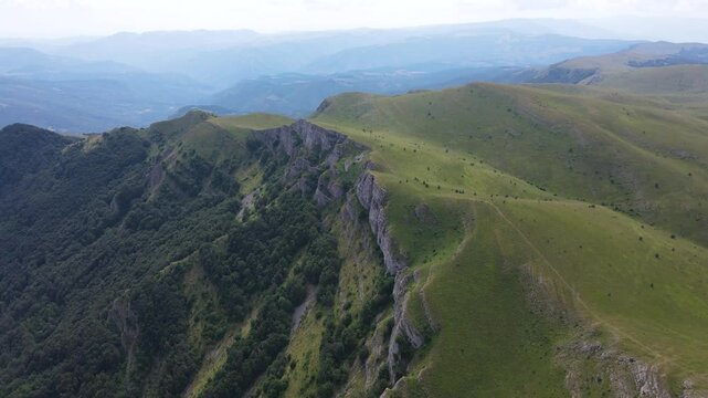 Amazing Aerial Summer Landscape of Kobilini steni (Mare's Walls) at Balkan Mountains, Bulgaria