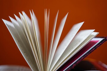 Opened book close up.