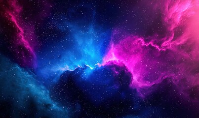 Fototapeta premium Vibrant cosmic clouds in a breathtaking nebula create a stunning scene of deep space.