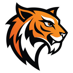 Obraz premium Aggressive Tiger Head Logo Vector Design