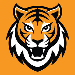 Aggressive Tiger Head Logo Vector Design