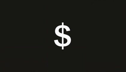 Obraz premium Dollar sign symbol on black background for financial concepts and money representation