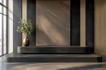 Elegant Art Deco Podium with Curved Design and Modern Touch
