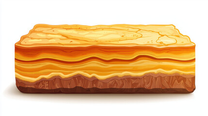 Delicious layered dessert with rich textures and golden hues, showcasing tempting appearance and inviting flavor