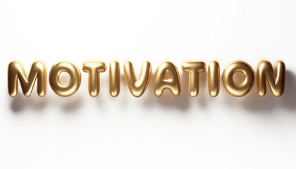 Ai Generated Shiny Gold Metallic Foil Capital Inflated Balloon Letters Motivation Quote against Transparent Background