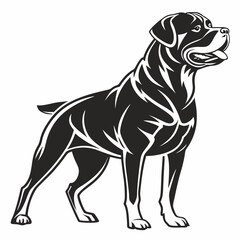 Rottweiler black silhouette icon vector