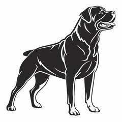 Rottweiler black silhouette icon vector