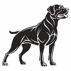 Rottweiler black silhouette icon vector