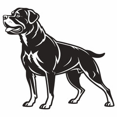 Rottweiler black silhouette icon vector