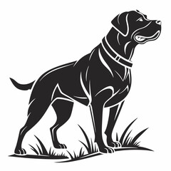 Rottweiler black silhouette icon vector