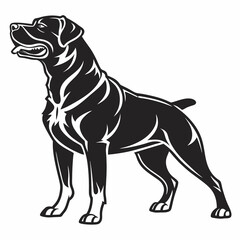 Rottweiler black silhouette icon vector