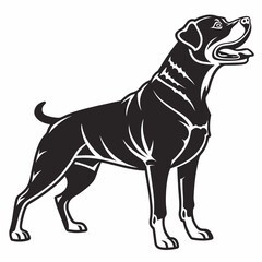 Rottweiler black silhouette icon vector