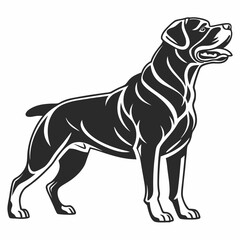 Rottweiler black silhouette icon vector