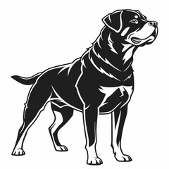 Rottweiler black silhouette icon vector