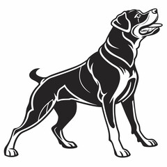Fototapeta premium Rottweiler black silhouette icon vector