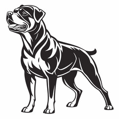 Fototapeta premium rottweiler black silhouette icon vector