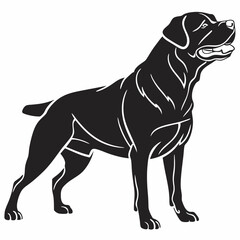 rottweiler black silhouette icon vector