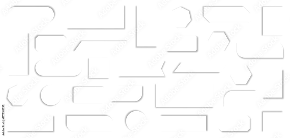 Poster Neumorphism blank web button collection with shadow