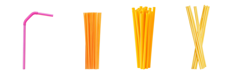 Assorted plastic straws, flexible drinking straws, colorful party straws, disposable drinking straws, transparent background