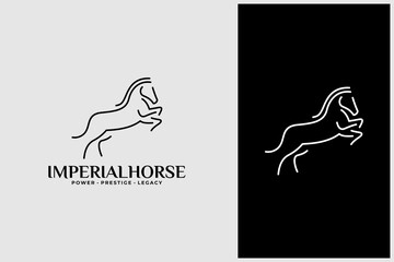 Minimalist Line Art Horse Logo Design