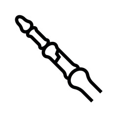 finger fracture black line icon for digital and print projects.