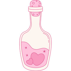Coquette Pink Magic Bottle Potion. Romantic Girly Vibe