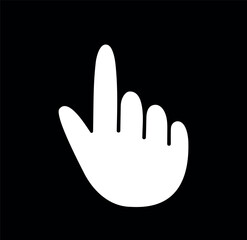 Index finger line icon, hand cursor click, EPS10. Vector illustration on black background