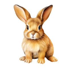 Obraz premium Watercolor Isolated Golden Bunny with Big Ears