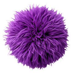 PNG Fluffy purple pom-pom resembling a fuzzy ball