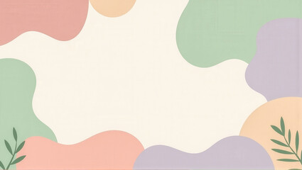 A colorful background with a leafy green border. The background is a mix of different colors and the leafy green border adds a touch of nature to the design