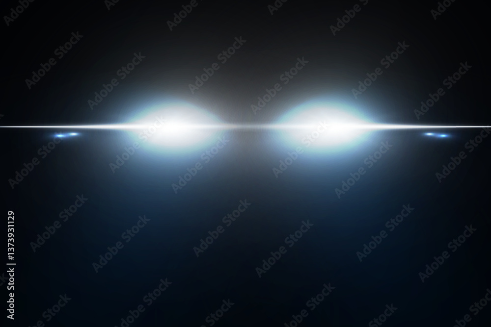 Poster vector light from the headlights png. light from the headlights of a car on an isolated transparent 