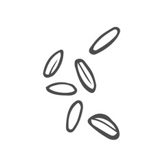 Doodle rice grains sketch isolated on white background