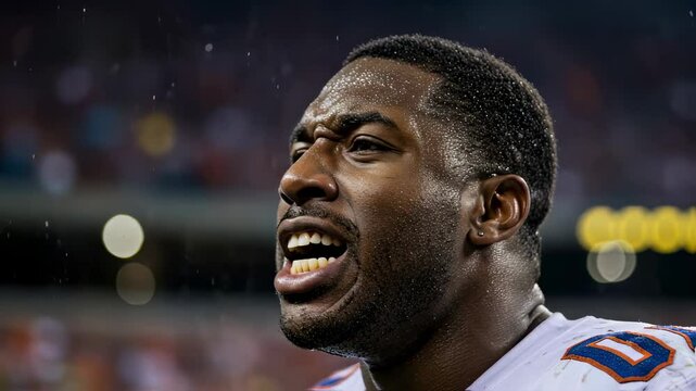 Close-up profile of a sweating athlete's face shouting or straining with effort during competition, conveying intensity, passion, and peak exertion in sports performance