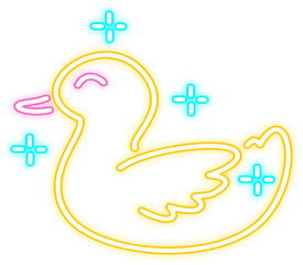 Glow baby duck toy icon illustration