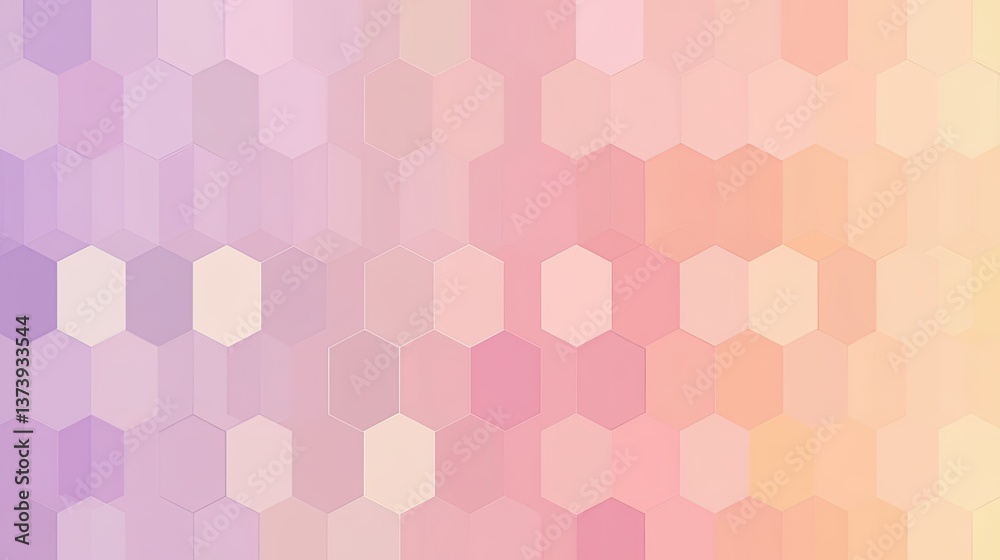 Poster soft pastel hexagonal pattern for modern design projects