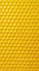 Vibrant yellow honeycomb pattern with hexagonal cells symbol of nature