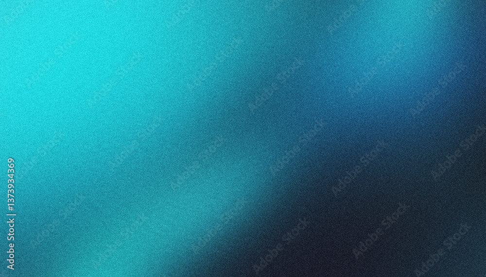 Wall mural grainy gradient fading from deep blue to soft turquoise in a sleek and futuristic style