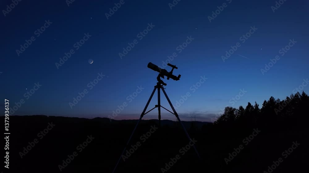 Canvas Prints astronomical telescope for observing stars, planets, moon and other celestial objects.