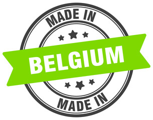 Made in Belgium round sign. Made in Belgium stamp.