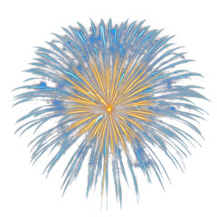 Obraz premium Blue and gold fireworks explosion on black background