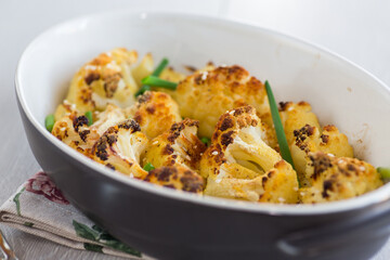 Baked Cauliflower with Sesame and Herbs