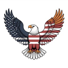 Fototapeta premium Eagle with usa flag vector and t shirt design 