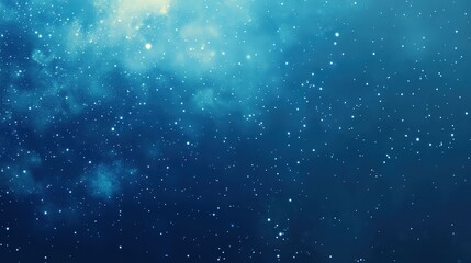 Obraz premium A dreamy celestial blue background with a gradient resembling the sky, scattered with soft glowing stars