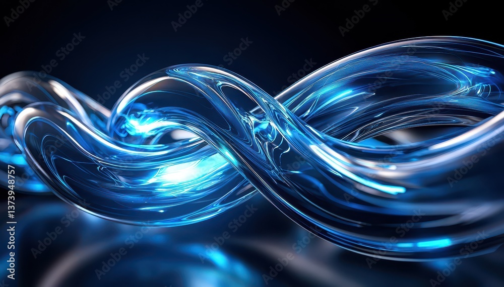 Poster abstract swirling ribbon of fluid light, creating a dynamic and mesmerizing visual effect with depth