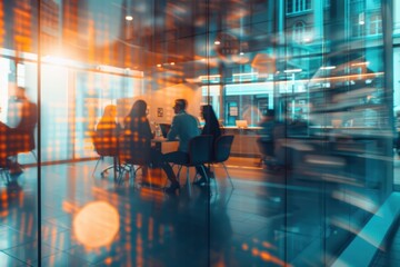 Office meeting room with business people person urban glass.