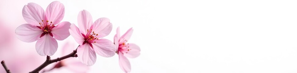 Fototapeta premium Beautiful sakura flower isolated on white background, cherry blossom, floral