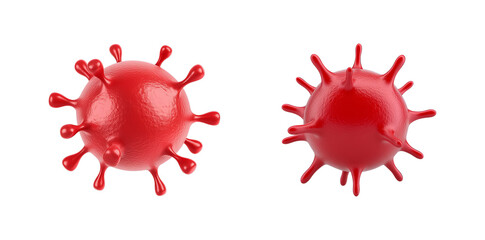 Two red virus models for science education and laboratory use, realistic design, ideal for teaching aids transparent background